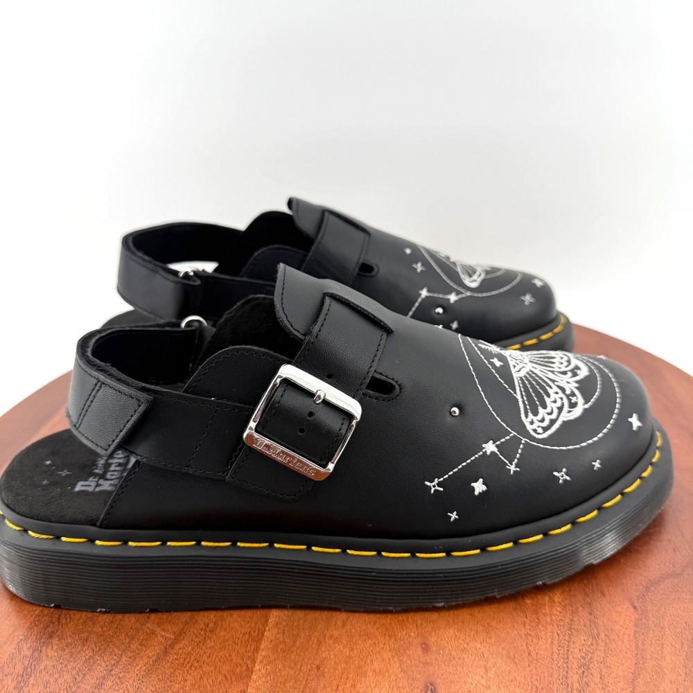 Dr. Martens Jorge II CM Black Embroidered Moth Celestial Sandals Men 11 Women 12